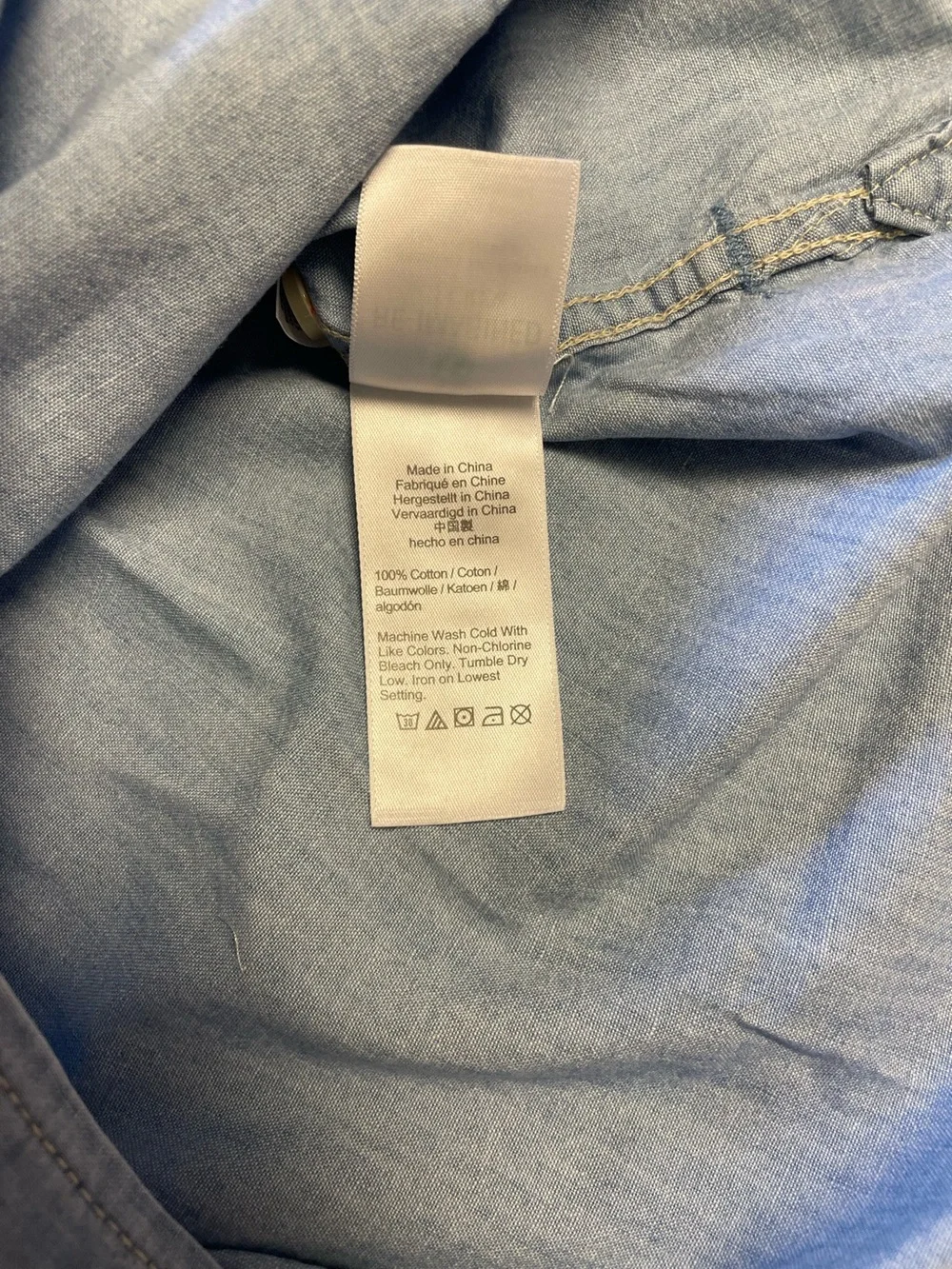 J.Crew Relaxed-Fit Chambray Button Down Shirt NWT Size 2 Tall 100% Cotton